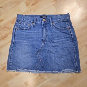 J.Crew Factory Light‎ Wash Blue Denim Cotton Blend Mini Skirt Women's Size 27